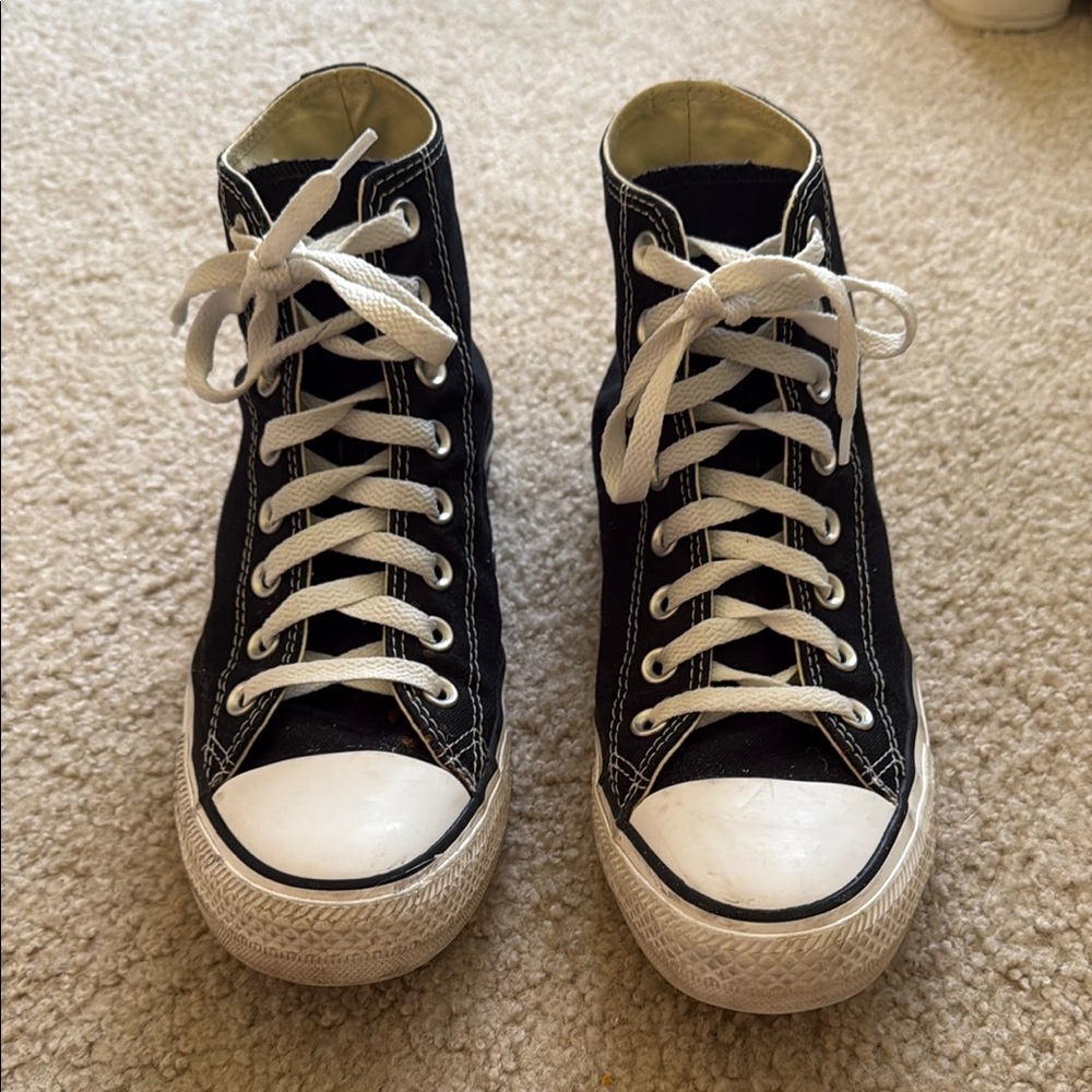Converse Black High-Tops with White Laces